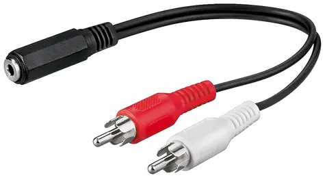 Goobay 50092 černá / Audio adaptér / Jack 3,5 mm - 2x RCA / 20 cm