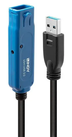 Lindy 43229 černá / Aktivní prodlužovací kabel USB 3.0 / 15 m / 5 Gbit/s