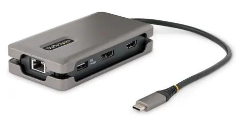 StarTech USB-C multiport dokovací stanice šedá / Dokovací stanice / HDMI / DisplayPort / USB-A / RJ-45