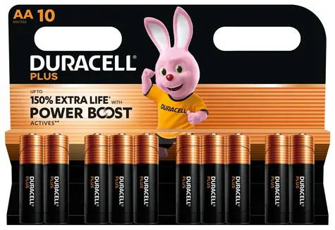 Duracell Plus AA (LR06) / Baterie / Alkalická / 1,5 V / 10 ks