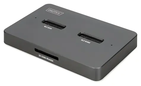Digitus DA-71546-1 černá / Dokovací stanice / M.2 NVMe/SATA SSD / USB-C 10 Gbps / SD-Express čtečka karet