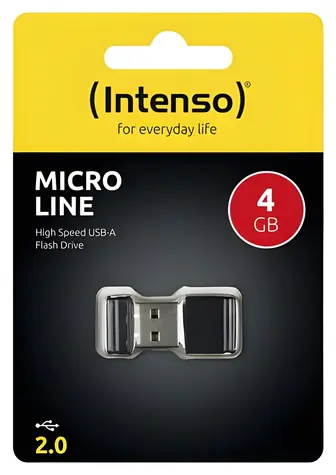 Intenso Micro Line černá / Flash disk / 4GB / USB 2.0 / R:16,5MB/s / W:6,5MB/s