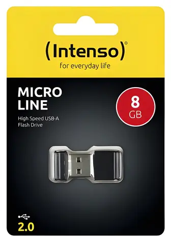 Intenso Micro Line 8GB černá / Flash disk / USB 2.0 / čtení 16,5 MB/s / zápis 6,5 MB/s