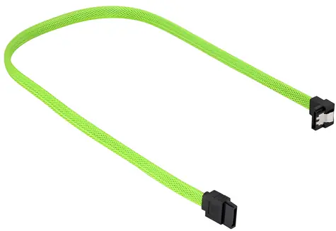 Sharkoon SATA III zelená / Datový kabel / úhlový 90° / 60 cm / 6 Gbit/s
