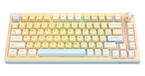 ONIKUMA MT707 žlutá / Herní klávesnice / mechanická / hot-swap / 2,4 GHz / RGB