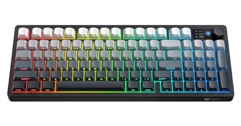 ONIKUMA MT902 černobílý přechod / Herní klávesnice / bezdrátová / 2,4 GHz / RGB / membránová