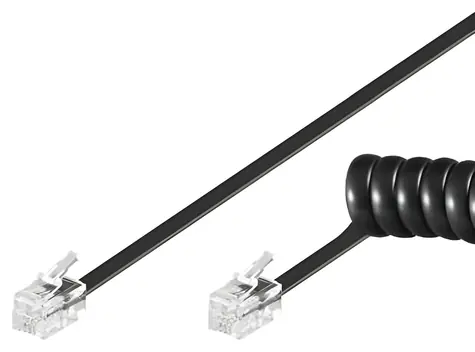Goobay RJ10 černý / Telefonní kabel / kroucený / pro sluchátko / 4 m