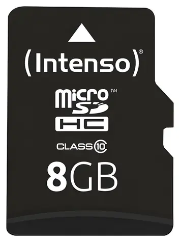 Intenso microSDHC 8GB / Paměťová karta / Class 10 / SD adaptér / 20 MB/s