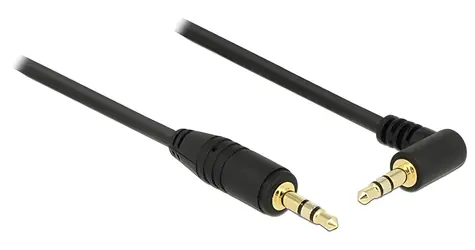 DeLock 83760 černá / Audio kabel / 3.5 mm Jack samec - samec / úhlový konektor / 5 m