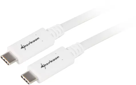Sharkoon USB-C - USB-C bílá / Datový kabel / USB 3.2 Gen 2 (10 Gb/s) / 0,5 m