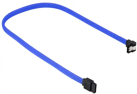 Sharkoon SATA III modrá / Datový kabel / 90° konektor / 45 cm