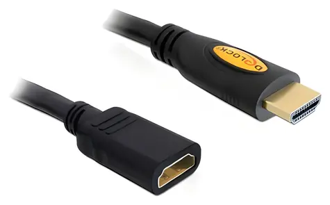 Delock HDMI 1m černá / Prodlužovací kabel / HDMI-HDMI / 4K / Ethernet