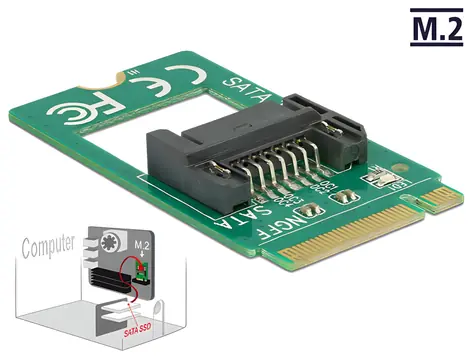 DeLock M.2 Key B > SATA 7 pin / Adaptér / Slot M.2 NGFF 2242 / 6 Gbit/s