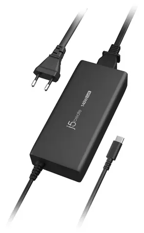 J5Create 140W GaN PD3.1 černá / Síťový adaptér / USB-C / 140W / GaN