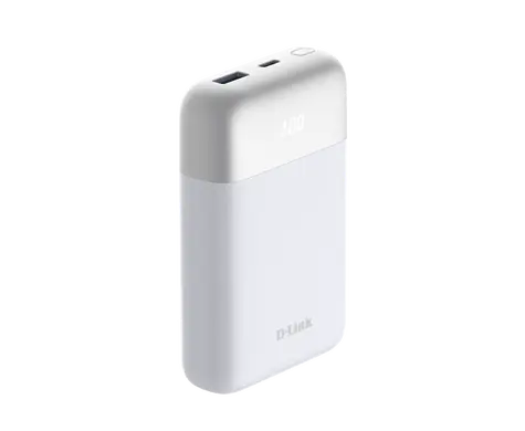 D-Link DPP-101 10000 mAh bílá / Power Bank / USB-C + USB-A / 18W PD3.0, QC3.0 / LED displej
