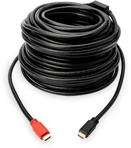 Digitus DB-330118-100-S černá/červená / HDMI kabel se zesilovačem signálu / 10 m / High Speed + Ethernet / UHD 4K/30Hz