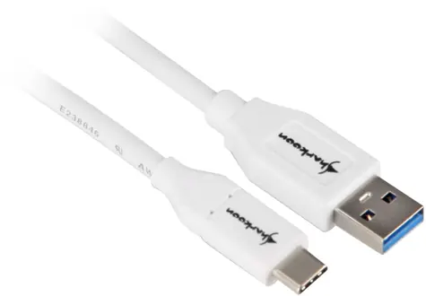 Sharkoon USB 3.2 Gen 2 A-C bílá / Kabel / USB-A - USB-C / 10 Gbit/s / 0,5 m