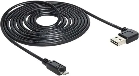 DeLock USB 2.0 A - Micro-B černá / USB kabel / USB-A (M) - Micro-USB B (M) / pravoúhlý konektor 90° / 5 m