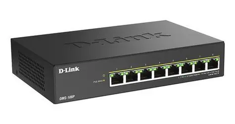 D-Link DMS-108P/E černá / Switch / 8x 2,5G / PoE+ / rozpočet 230 W