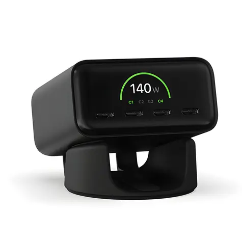 Satechi ChargeView GaN 140W space black / Nabíjecí adaptér / Displej výkonu / 4x USB-C