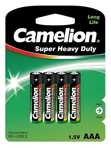 Camelion Super Heavy Duty AAA (R03) zelená / Baterie / Zinkochloridová / 4 ks