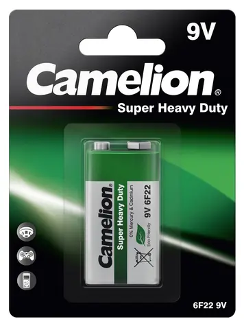 Camelion Super Heavy Duty 9V (6F22) zelená / Baterie / 1 ks