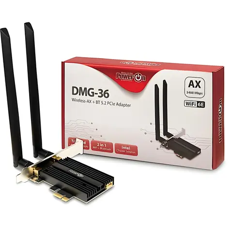 Inter-Tech DMG-36 / Wi-Fi a Bluetooth adaptér / PCIe / Wi-Fi 6 / Bluetooth 5.2