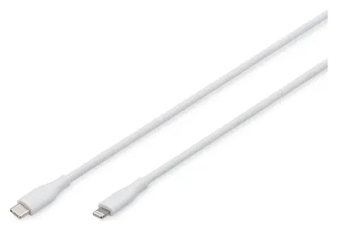 Digitus bílá / Nabíjecí a datový kabel / USB-C - Lightning / MFI / PD 60W / 1 m