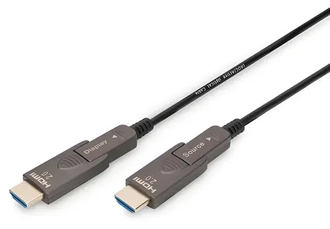 Digitus AK-330127-150-S černá / Adaptérový kabel HDMI - Micro HDMI / AOC / 4K 60Hz / 18 Gbps / 15 m