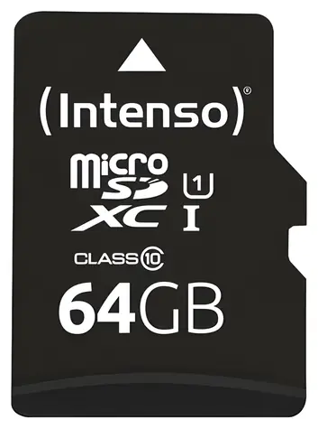 Intenso UHS-I Performance 64GB černá / Paměťová karta microSDXC / UHS-I U1 / Class 10 / čtení 90 MB/s