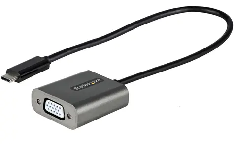 StarTech adaptér USB-C na VGA bílá / Adaptér / 1920x1200 / vestavěný kabel 0,3 m