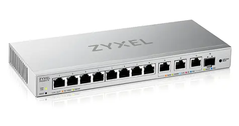 ZyXEL XGS1250-12 šedá / Switch / Managed L2 / 11x 10G RJ-45 / 1x SFP+ / 96 Gbit/s