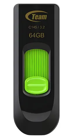 Team Group C145 64GB černo-zelený / Flash disk / USB-A 3.2 Gen 1 / čtení až 100 MB/s