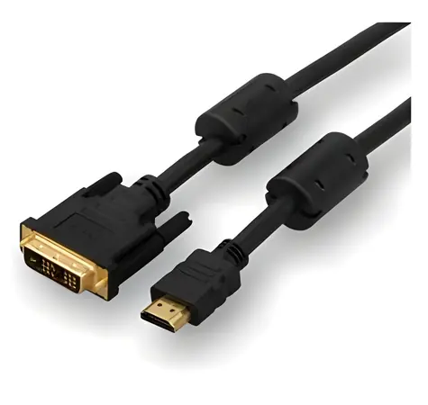 Logo DVI (18+1) M - HDMI M 2m černá / Video kabel / FullHD 60Hz / pozlacené konektory / stíněný