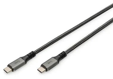 Digitus USB-C černo-šedá / Kabel USB-C na USB-C / USB4 Gen 3x2 40 Gbps / PD 3.1 240 W / 1 m