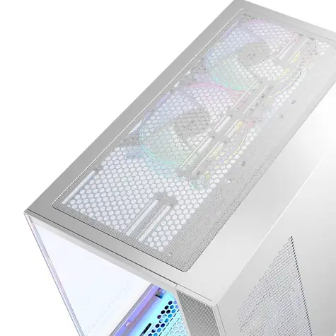 MODECOM Volcano Panorama Apex ARGB 5F bílá / Skříň / ATX / USB-C / 2x USB 3.0 / ARGB / bez zdroje