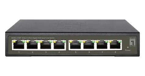 LevelOne GES-2108P černá / Switch / 8-port Gigabit / PoE+ / Unmanaged