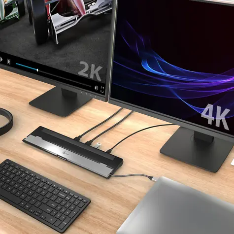j5create JCD542 / Dokovací stanice / USB-C / 2x HDMI 4K/30Hz / RJ-45 / 3x USB-A + čtečka karet