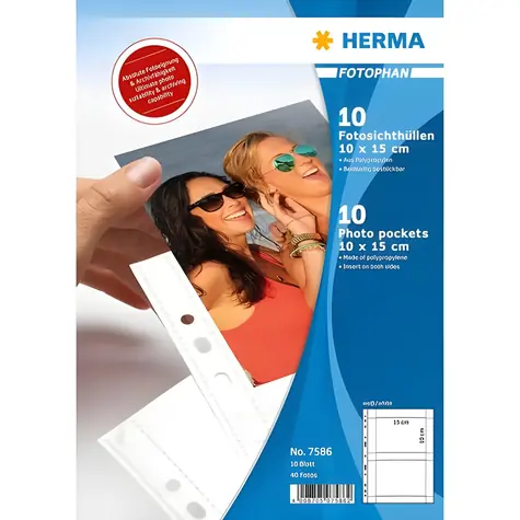 Herma Fotophan 10x15 cm bílá / Samolepicí listy do fotoalba / 10 ks