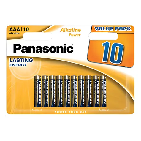 Panasonic Alkalická baterie AAA 10 ks / Baterie / alkalická / jednorázová