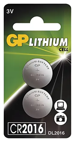 GP CR2016 / Knoflíková baterie / Lithium / 2 ks