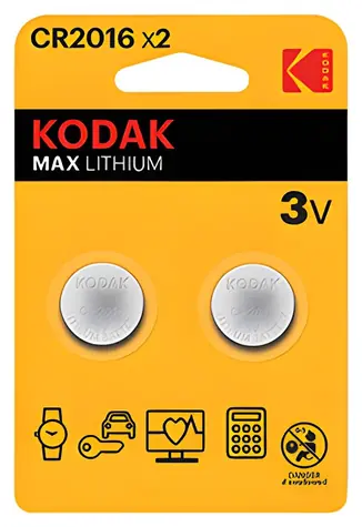 Kodak MAX CR2016 / Knoflíková baterie / 3V / 90mAh / 2 ks / blistr