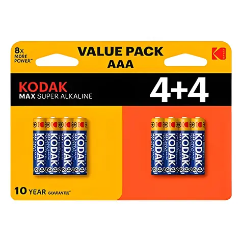 Kodak MAX SUPER / Alkalická baterie AAA / 8 ks / LR03