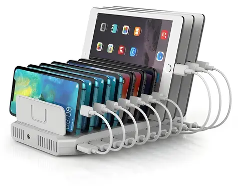 Unitek Y-2172 bílá / Nabíjecí stanice / 10x USB-A / 96W
