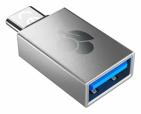 Cherry stříbrná / Adaptér / USB-A na USB-C / hliník