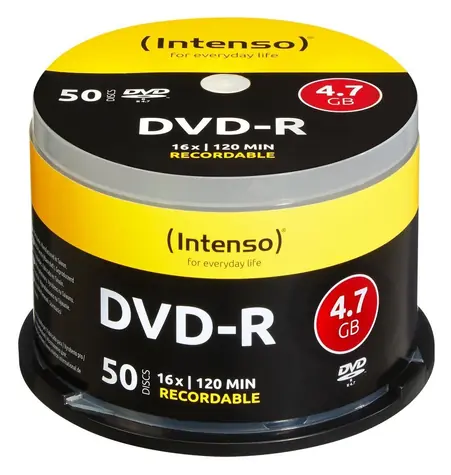 Intenso DVD-R 4,7GB / Optické médium / 16x / 50 ks / Cake box