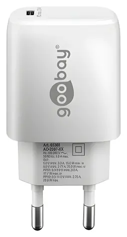 Goobay GaN 25W bílá / Síťová nabíječka / USB-C / PD 3.0