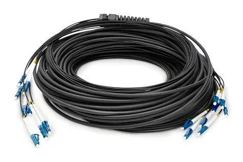 Digitus DK-2A338U100BK-BBB černá / Optický kabel / LC/UPC duplex / Singlemode OS2 / 8x LC / 100 m