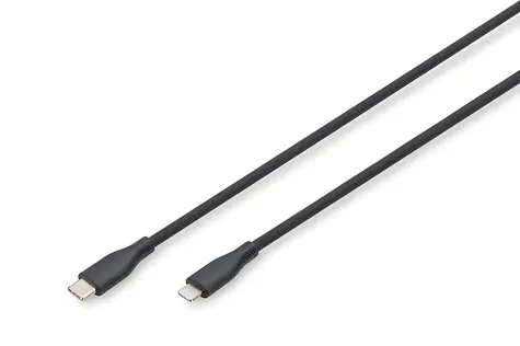Digitus černá / Nabíjecí a datový kabel / USB-C - Lightning / MFI / PD 60W / 1 m