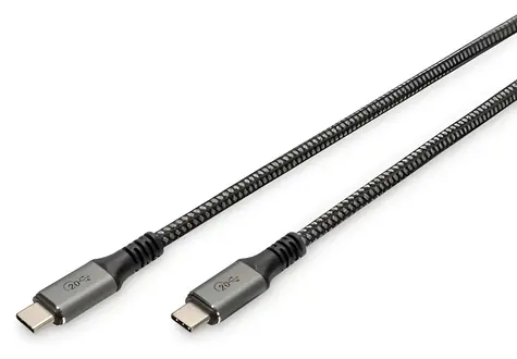 Digitus DB-300443-030-S černá/šedá / Kabel USB4 Gen 2x2 / USB-C - USB-C / 20 Gbit/s / PD 60 W / 3 m